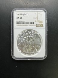 2019 NGC Graded MS69 Silver American Eagle Dollar