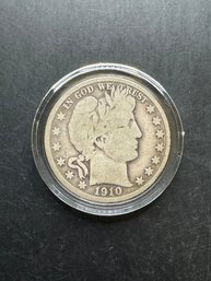 1910 Barber Silver Half Dollar