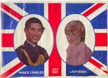 Charles And Diana's Marriage 1981 - Plastic Flag Sold On Streets Of London