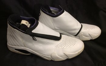 Nike Air Jordan M-AIR-J Jumpman Size 17 White & Purple Basketball Sneakers - K