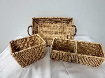 Collection Of 3 Woven Baskets