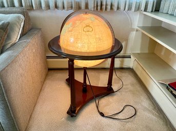 Vintage Replogle Heirloom Series Lighted 16' Floor Globe On Stand With Casters