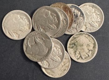 Lot Of 10 Buffalo Nickels Miscel/No Dates