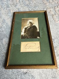 Very Fine ORIGINAL 19TH CENTURY Framed Autograph And Photo Of QUEEN VICTORIA Of England