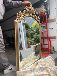 French Napoleon Inspired Gold Gilt Beveled Mirror