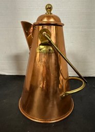 Vintage Copper Teapot With Side And Top Handle Made In Portugal. FL/d2