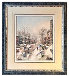 A 20th Century Canadian School Oil On Canvas, Rue De L'esplanade, Signed Indistinctly