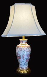 Lovely 1940's Porcelain Garniture Lamp With Silk Shade- Lot 1