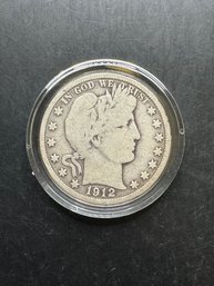 1912 Barber Silver Half Dollar