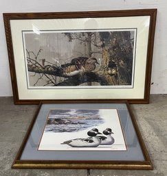 Two Framed Lithographs Signed