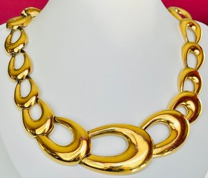 SIGNED CBABC 80'S GOLD TONE CHUNKY LINK NECKLACE