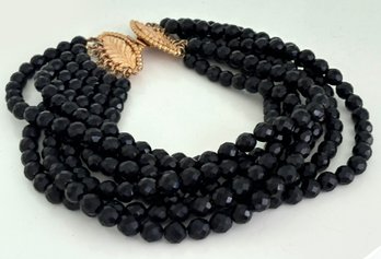 A Faceted Onyx Necklace By Domique Aurientis