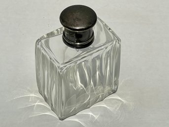 Early 20th Century Perfume Bottle With Sterling Silver Top