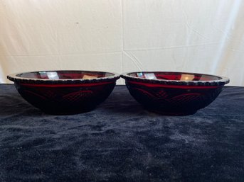 Avon Cape Cod Collection Ruby Red Serving Bowls