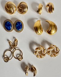 7 Pairs Vintage Gold Tone Earrings