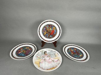 Four Vintage Henri D'Arceau Limoges Porcelain Plates