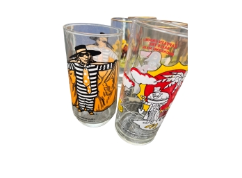 Vintage 1970s Era McDonald's Collector Series Drinking Glasses - Hamburglar & Captain Crook