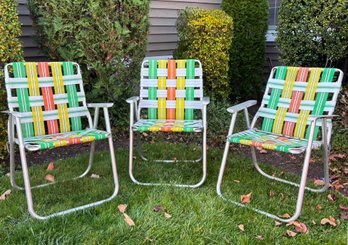 A Trio Of Vintage Mid Century Aluminum Lawn Chairs