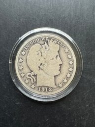 1912-S Barber Silver Half Dollar