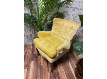 Vintage MCM Yellow Club Chair W/ A Lemon Twist