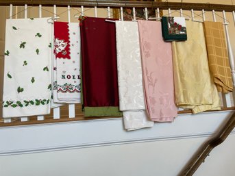 Collection Of Eight Tablecloths Linens  A