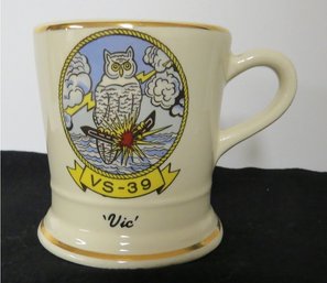 US Navy Submarine Squadron Hoot Owls Decorated Shaving Mug - Cold War Era