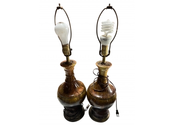 Pair Of Ceramic Mid Century Lamps