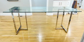 Glass Top Table With Chrome Base