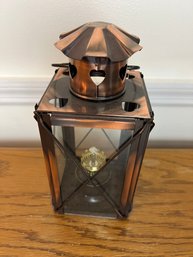 Copper Kerosene Lantern With Heart Motif