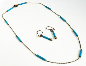 An Egyptian Revival Necklace And Earring Set