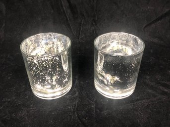 Pair Of Crystal Votives