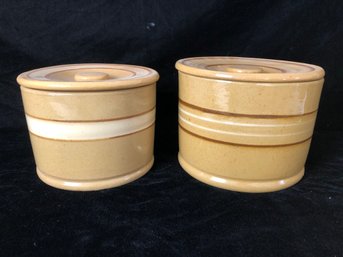 Antique Yellow Ware Canisters