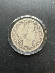 1912-D Barber Silver Half Dollar