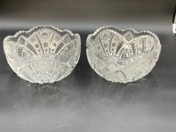 Pair Of Brilliant Cut Glass Bowls