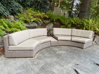 Kingsley Bate Sag Harbor Three Piece All Weather Wicker Curved Sectional