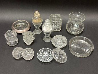 A Grouping Of Vintage Pressed & Cut Glass