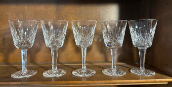 Five Waterford Crystal Wine Glasses