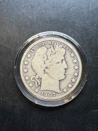 1907-S Barber Silver Half Dollar