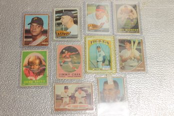 Lot Of Older Baseball And Football Cards In Holders