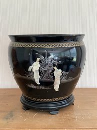 Mother Of Pearl Figurines Motif Chinese Fishbowl Planter