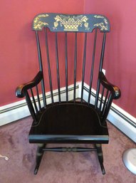 Black Stencil Authentic Furn Co Hitchcock Style Rocker Chair