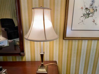 Small Brass Candlestick Style Table Lamp