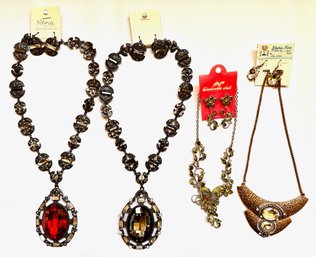 4 New With Tags Necklaces With Matching Earrings By Cinderella Club, Nena & Klothes Kove