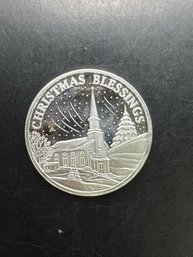 One Ounce .999 Fine Silver Round Christmas Blessings