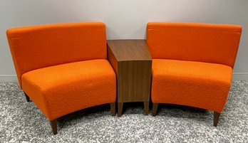 Fun & Funky Coalesse Alison Spear Vintage Design Modular Seating (Two 30' Chairs) With 15' Wedge Table-Lot 4