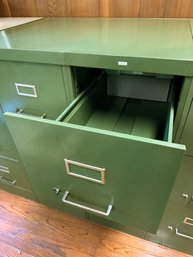 Green All-Steel Three Drawer File Cabinet (1)