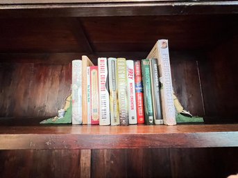 Book Lot W/ Gold Themed BookEnds