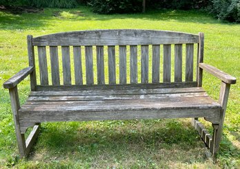 Rustic Weathered Wooden Teak?  Outdoor Bench (read Description)