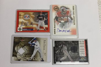 Group Of Baseball And Football Autograph And Jersey Cards With Mike Piazza