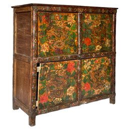 A 19th Century Hand Painted Tibetan Cabinet - AS IS